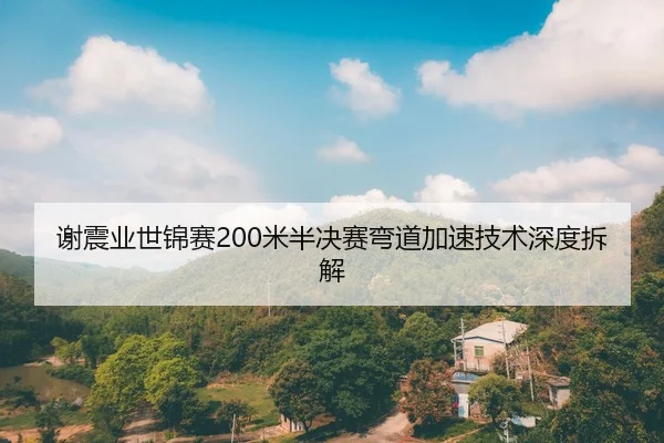 谢震业世锦赛200米半决赛弯道加速技术深度拆解